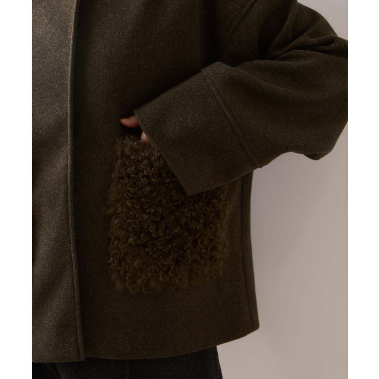 【WEB限定】ボアポケットノーカラーコート | VIS  | 詳細画像25 