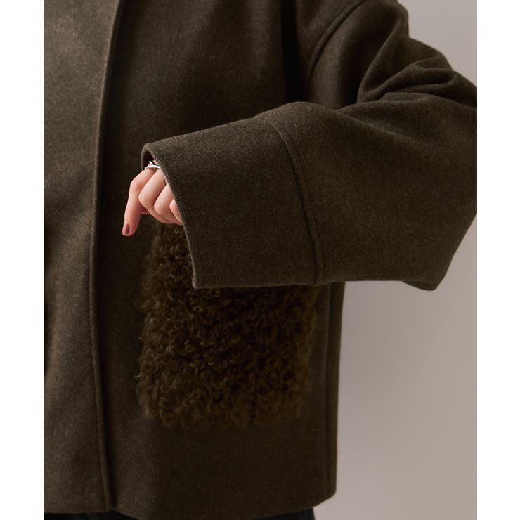 【WEB限定】ボアポケットノーカラーコート | VIS  | 詳細画像26 