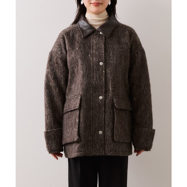 【WEB限定】衿袖レザーシャギーアウター | VIS  | 詳細画像12 