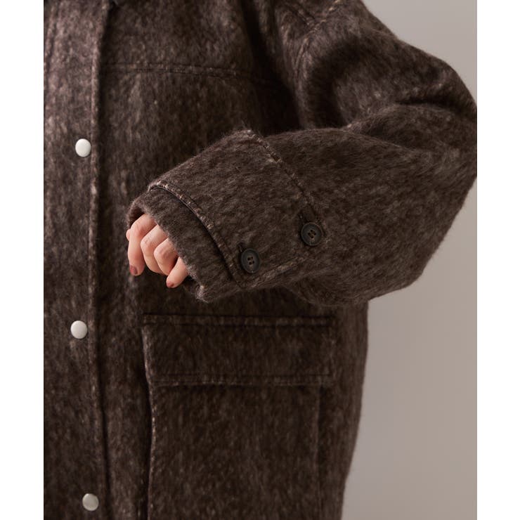 【WEB限定】衿袖レザーシャギーアウター | VIS  | 詳細画像18 