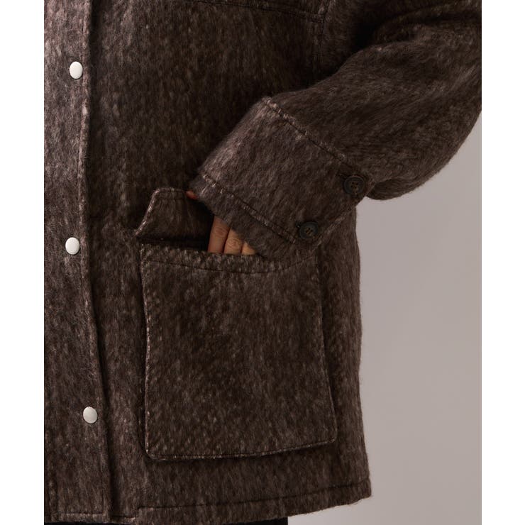 【WEB限定】衿袖レザーシャギーアウター | VIS  | 詳細画像19 