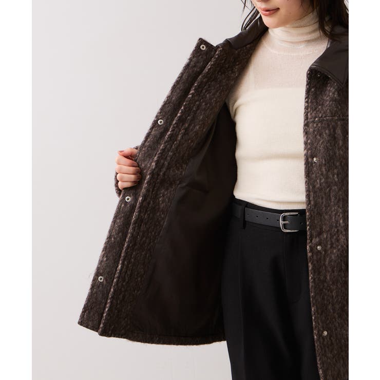 【WEB限定】衿袖レザーシャギーアウター | VIS  | 詳細画像20 