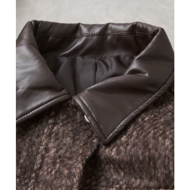 【WEB限定】衿袖レザーシャギーアウター | VIS  | 詳細画像21 