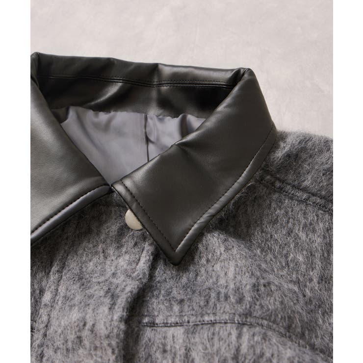 【WEB限定】衿袖レザーシャギーアウター | VIS  | 詳細画像22 