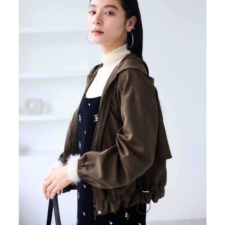 【WEB限定】バックフリルライトフードブルゾン | VIS  | 詳細画像5 