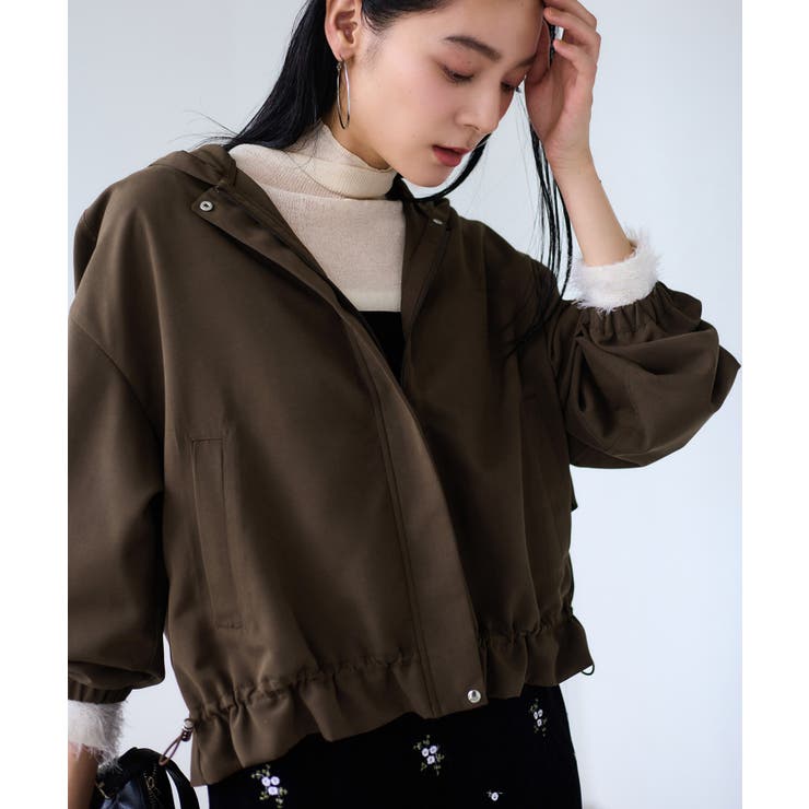 ブラウン(20) | 【WEB限定】バックフリルライトフードブルゾン | VIS 