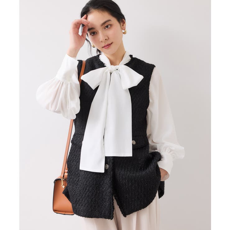 【WEB限定】ノーカラーツイードジレ | VIS  | 詳細画像15 