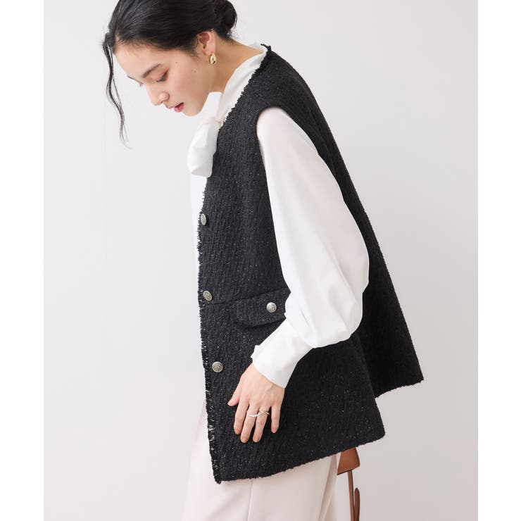 【WEB限定】ノーカラーツイードジレ | VIS  | 詳細画像16 