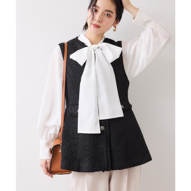 【WEB限定】ノーカラーツイードジレ | VIS  | 詳細画像18 