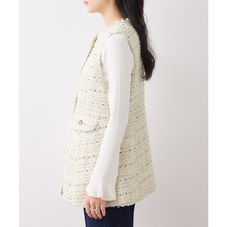 【WEB限定】ノーカラーツイードジレ | VIS  | 詳細画像20 