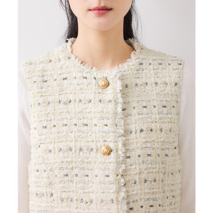 【WEB限定】ノーカラーツイードジレ | VIS  | 詳細画像22 