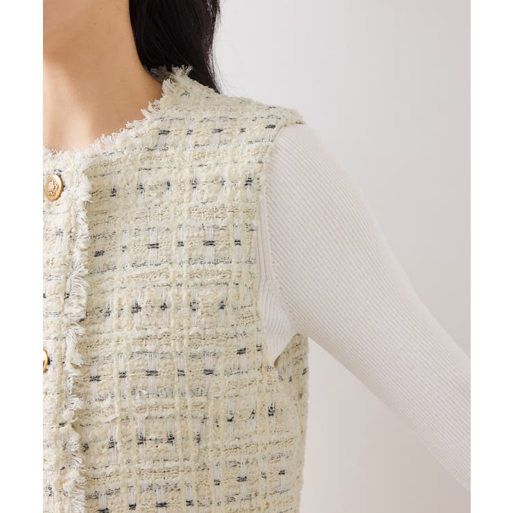 【WEB限定】ノーカラーツイードジレ | VIS  | 詳細画像23 