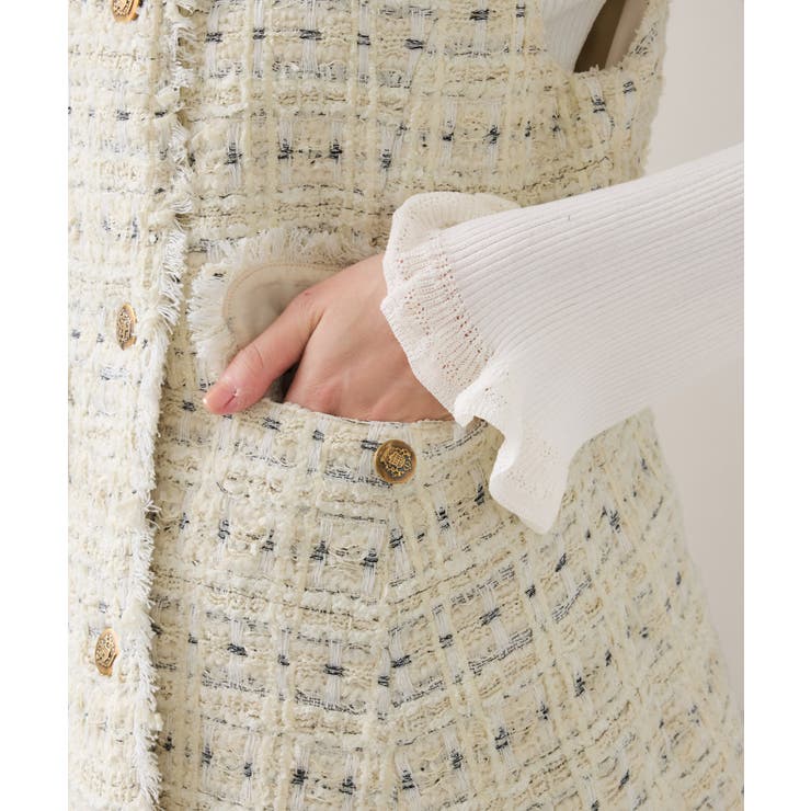 【WEB限定】ノーカラーツイードジレ | VIS  | 詳細画像25 