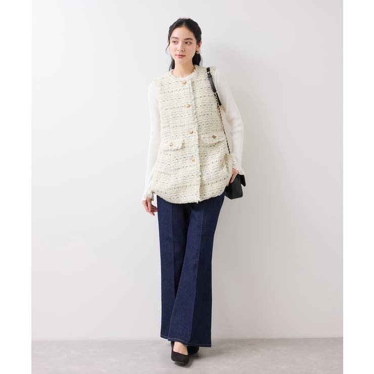 【WEB限定】ノーカラーツイードジレ | VIS  | 詳細画像8 