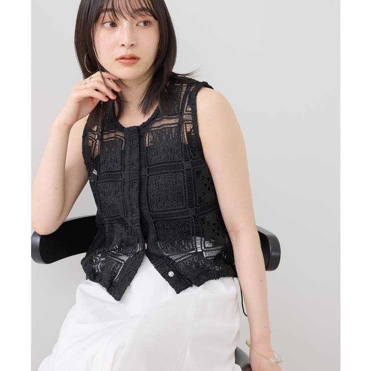 【WEB限定】クロシェレースコンパクトベスト | VIS  | 詳細画像12 