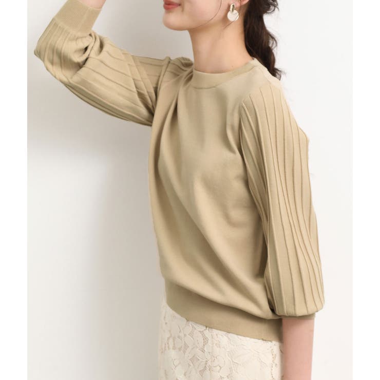 袖プリーツモックネックプルオーバー | VIS  | 詳細画像2 