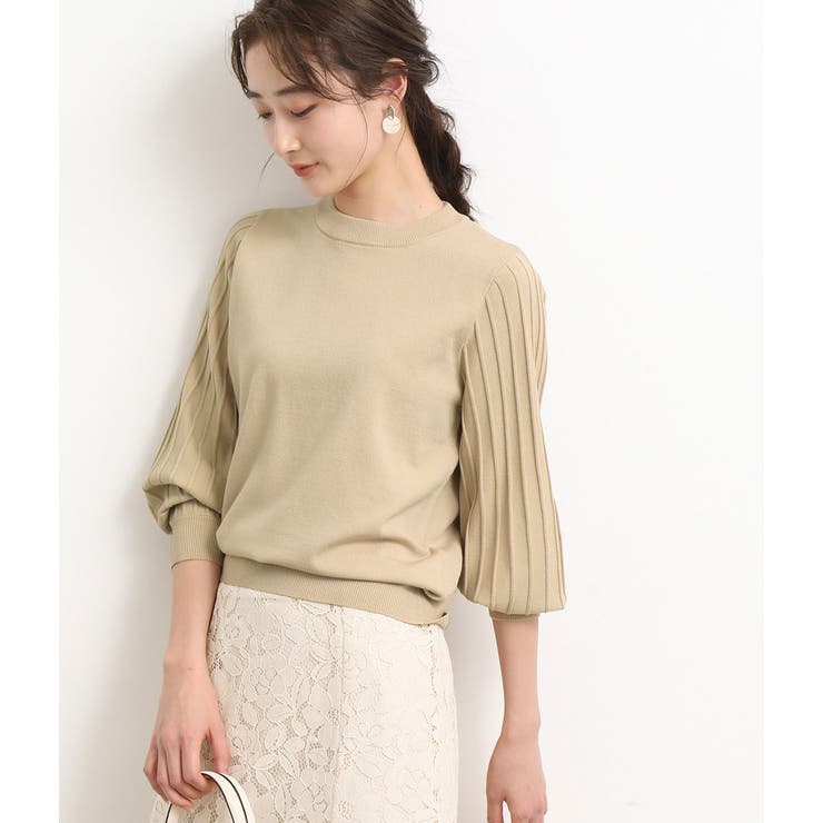 袖プリーツモックネックプルオーバー | VIS  | 詳細画像5 