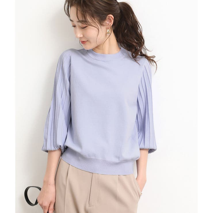 袖プリーツモックネックプルオーバー | VIS  | 詳細画像7 