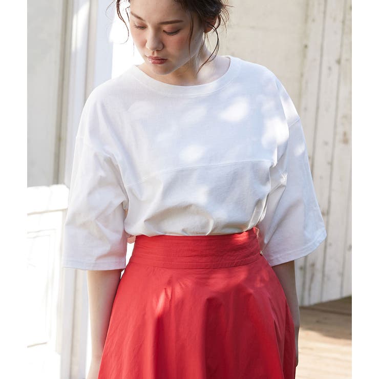 ホワイト(10) | BIGシルエットフットボールTシャツ | VIS 