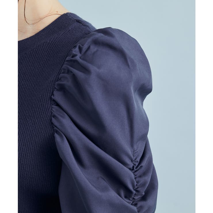 【前後2WAY】くしゅっと袖シャーリングニット | VIS  | 詳細画像19 