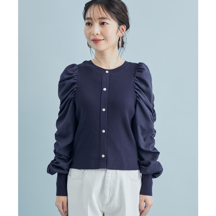 【前後2WAY】くしゅっと袖シャーリングニット | VIS  | 詳細画像20 