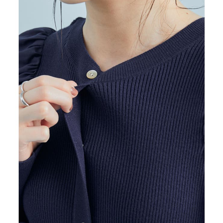 【前後2WAY】くしゅっと袖シャーリングニット | VIS  | 詳細画像21 