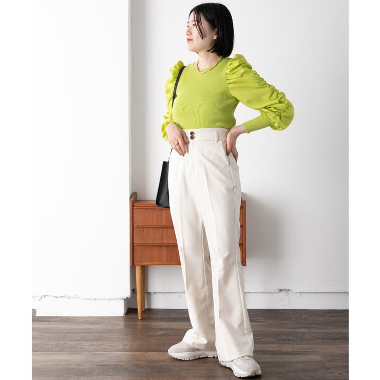 【前後2WAY】くしゅっと袖シャーリングニット | VIS  | 詳細画像3 