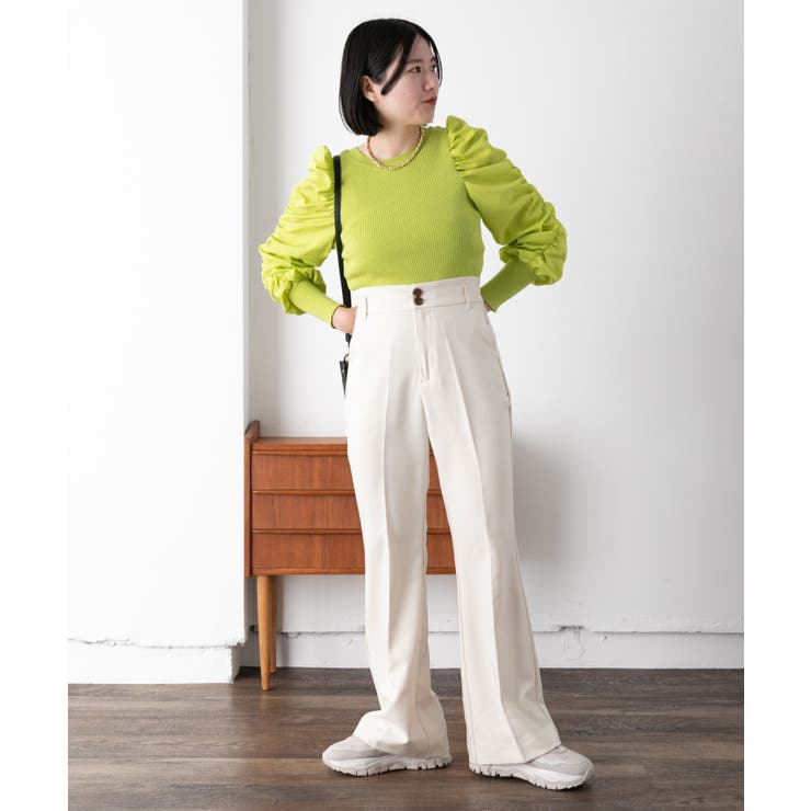 【前後2WAY】くしゅっと袖シャーリングニット | VIS  | 詳細画像4 