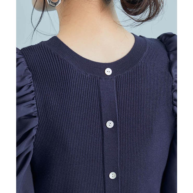 【前後2WAY】くしゅっと袖シャーリングニット | VIS  | 詳細画像8 