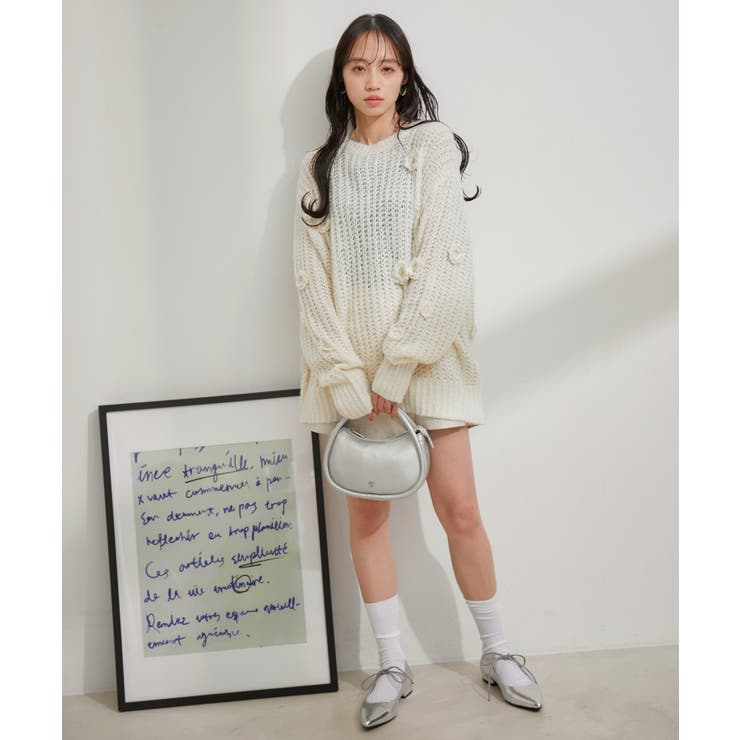 お花ぽんぽんシアーニット | VIS  | 詳細画像10 