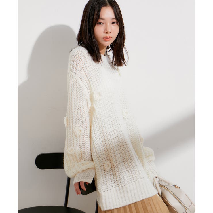 お花ぽんぽんシアーニット | VIS  | 詳細画像11 