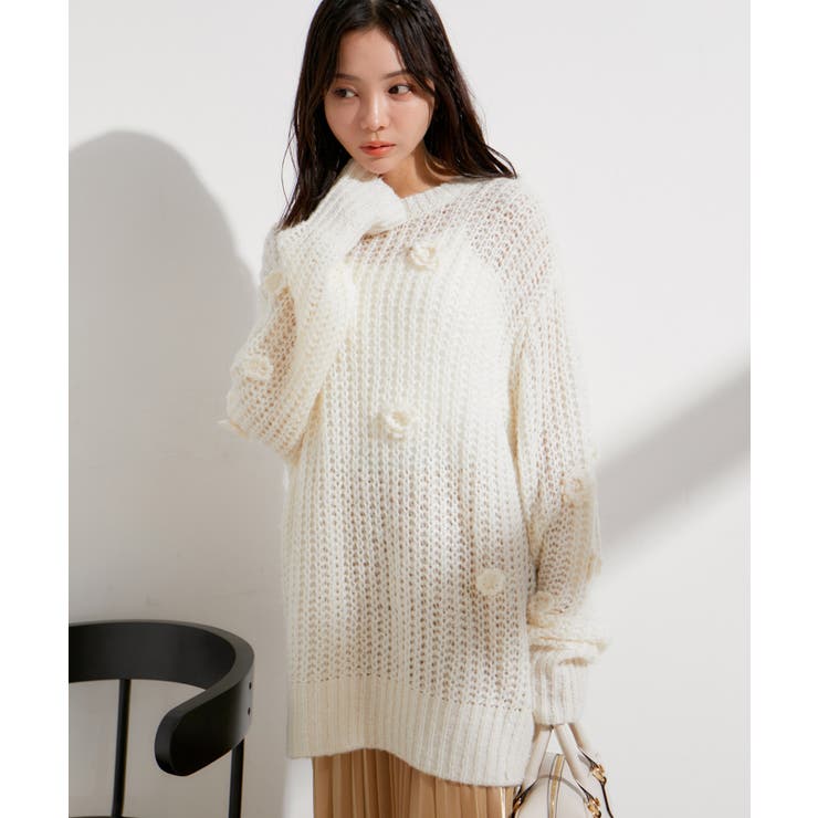 お花ぽんぽんシアーニット | VIS  | 詳細画像12 