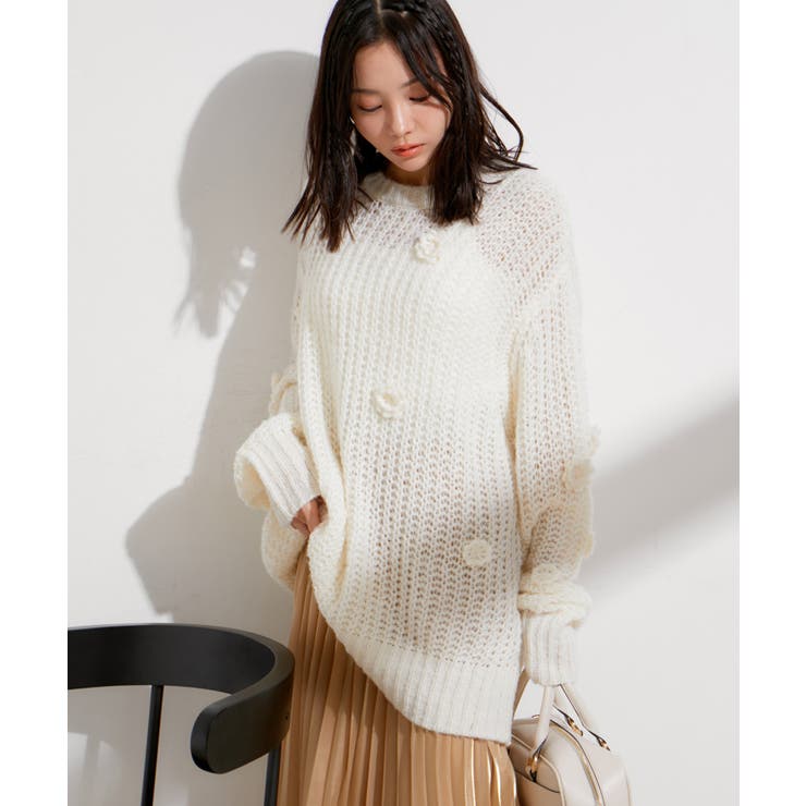 お花ぽんぽんシアーニット | VIS  | 詳細画像13 