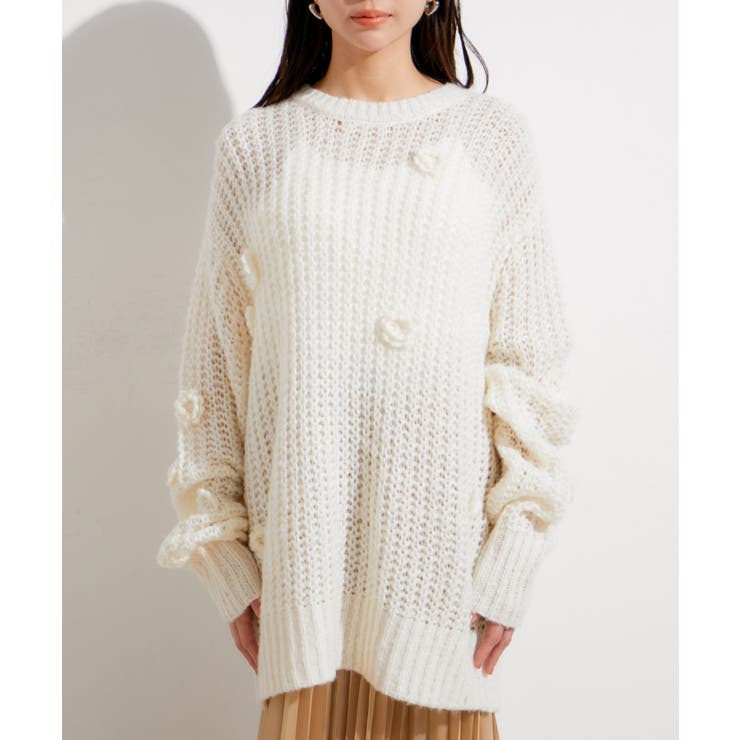 お花ぽんぽんシアーニット | VIS  | 詳細画像16 