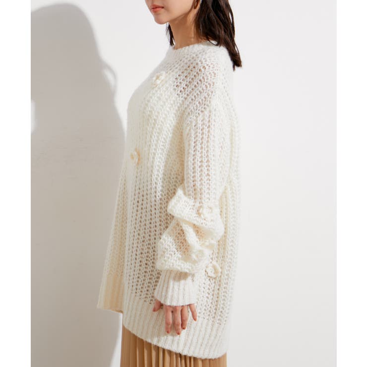 お花ぽんぽんシアーニット | VIS  | 詳細画像17 