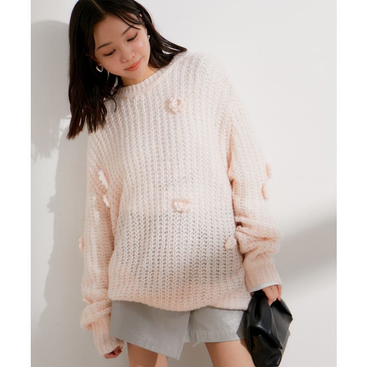 お花ぽんぽんシアーニット | VIS  | 詳細画像3 