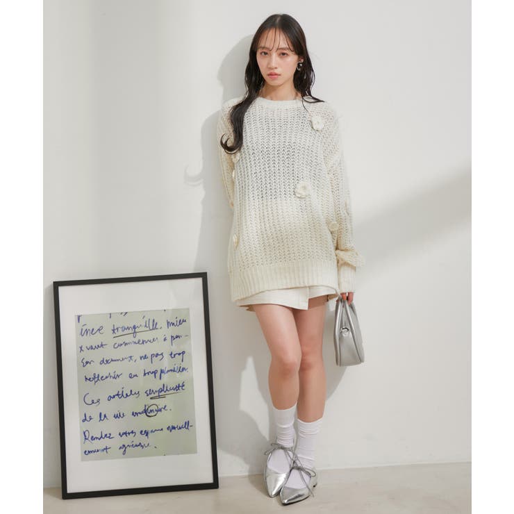 お花ぽんぽんシアーニット | VIS  | 詳細画像9 