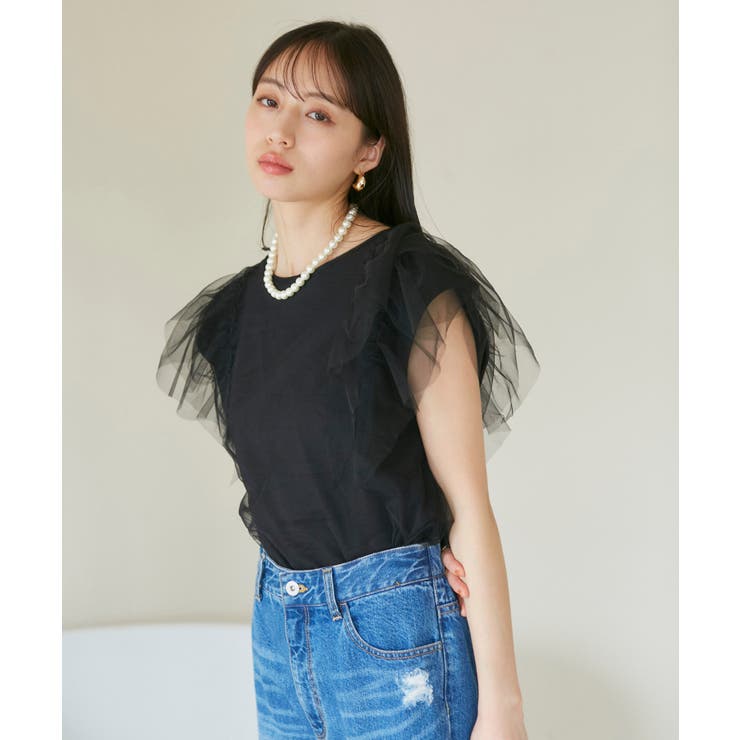 【洗える】バックリボンチュールドッキングプルオーバー | VIS  | 詳細画像20 