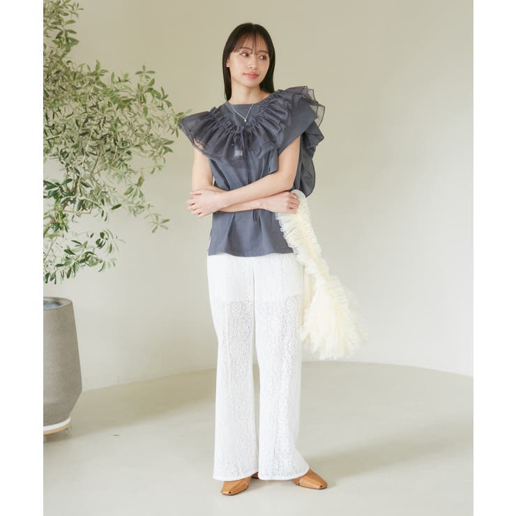 【SET】サッシュ付きフリルドッキングプルオーバー | VIS  | 詳細画像35 