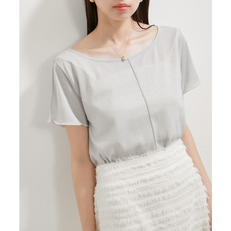 ライトグレー(08) | 【洗える】ラメメローTシャツ | VIS 