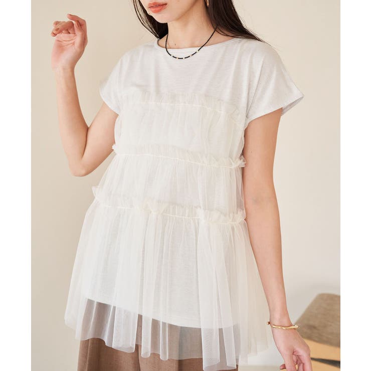 チュールコンビラメプルオーバー | VIS  | 詳細画像1 