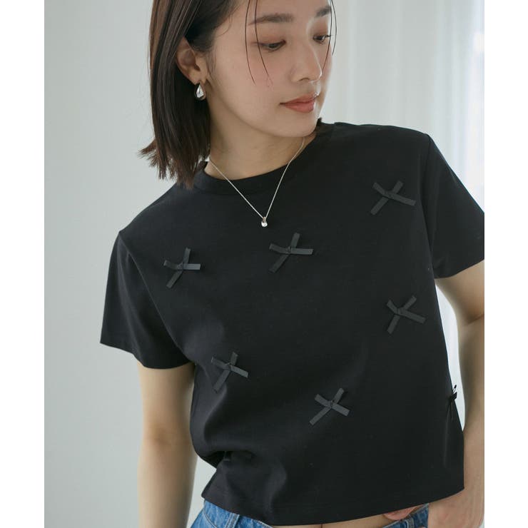 ブラック(01) | シルケットリボンTシャツ | VIS 