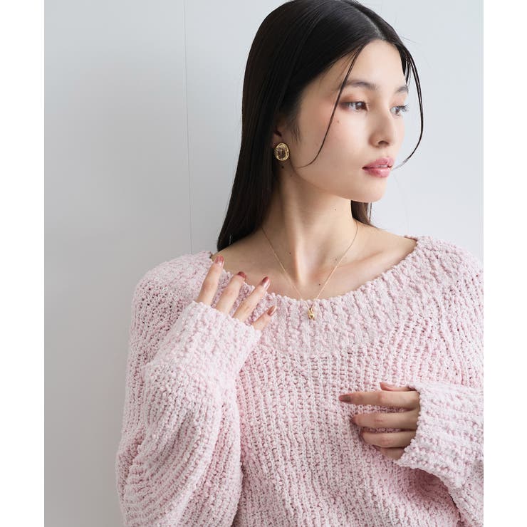 ユルネックポコポコヤーンニットプルオーバー | VIS  | 詳細画像1 