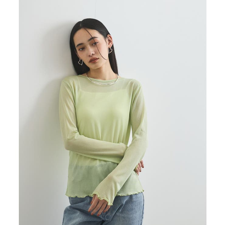 クルーネックインナートップス（レース・チェック・ラメ・シアー） | VIS  | 詳細画像17 