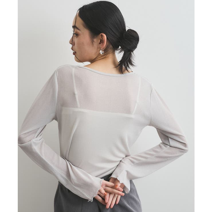 クルーネックインナートップス（レース・チェック・ラメ・シアー） | VIS  | 詳細画像21 