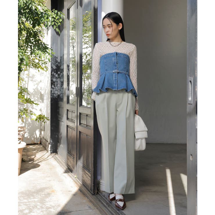 クルーネックインナートップス（レース・チェック・ラメ・シアー） | VIS  | 詳細画像9 