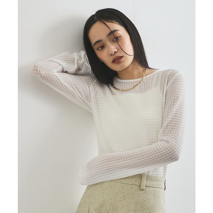 シロサブ | クルーネックインナートップス（レース・チェック・ラメ・シアー） | VIS 