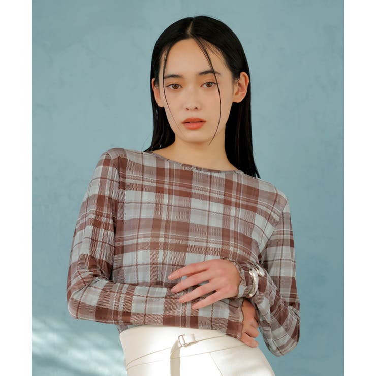 チャイロサブ | クルーネックインナートップス（レース・チェック・ラメ・シアー） | VIS 