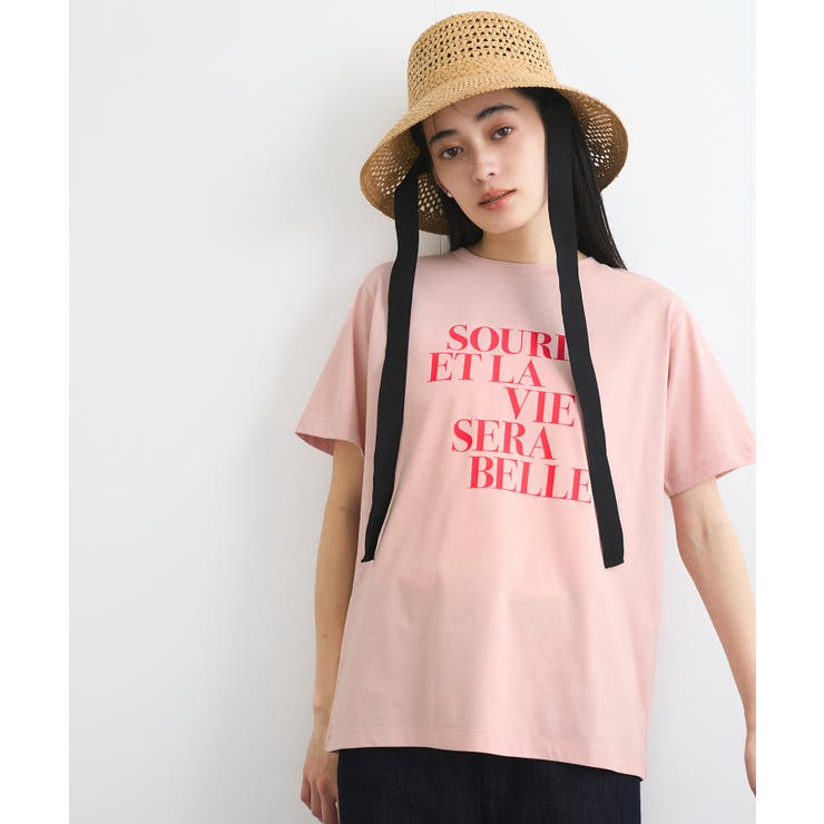ピンク(63) | 【接触冷感/洗える】アソートロゴプリントTシャツ | VIS 