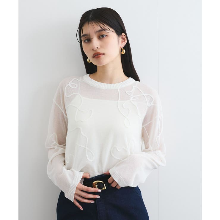 コード刺繍シアーニット | VIS  | 詳細画像11 